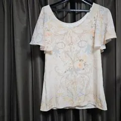 フラワーパターン 半袖ミニワンピース