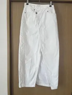 MY ESSENTIAL WARDROBE ホワイト デニム ラップスカート