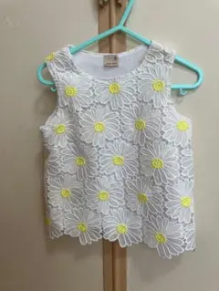 花柄刺繍 ノースリーブタンクトップ