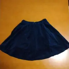 ネイビー リボン付き　キュロットスカート 150　裏起毛