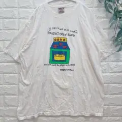 オニータ 半袖Tシャツ クルーネック プリント XL 白 綿 デイリー