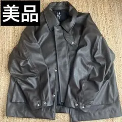 PUレザーブルゾン　ブラウン　レザージャケット　茶色　フェイクレザー　メンズ