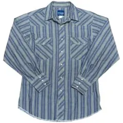 90s Wrangler ラングラー ストライプ ウエスタンシャツ Mのサムネイル