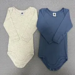 【4回着用】 PETIT BATEAU プチバトー 長袖ボディ2枚 18m 81