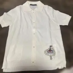 LOVE PARADISE 刺繍ポケット 半袖カーディガン