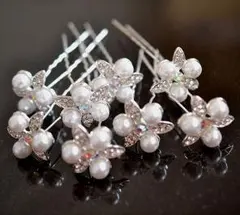 Gx01【ゴージャズ仕様】大人可愛いヘアピン　パール&ストーン　二次会