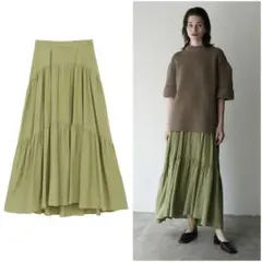 【新品タグ付き】CLANE CURVE LINE TIERED SKIRT 2のサムネイル