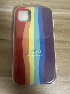 iPhone 11 シリコンケース レインボー