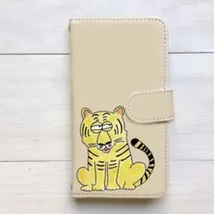 手帳型スマホケース　全機種対応　iPhone14  トラ　ハンドメイド