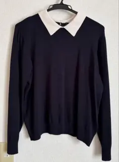 ネイビー ホワイト襟 トップス