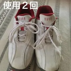 ELLE GOLF 22.5cm 女性用ゴルフシューズ ホワイト/レッド