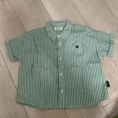 POLO Baby 半袖シャツ 100cm 緑と白のストライプ