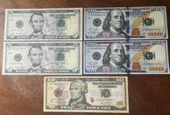 イミテーション米ドル札3種5枚セット