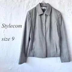 Stylecom ジャケット サイズ9 千鳥格子 白黒 ウール 羽織 1048のサムネイル