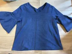 【良品】半袖 5分丈袖 カットソー デニム色 INGNI レディース