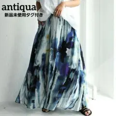 新品タグ付き　ANTIQUA　アンティカ　アート柄フレアロングスカート　割引ありのサムネイル