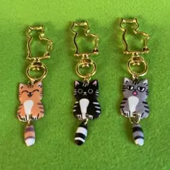 猫ちゃんデザイン キーホルダー 3個セット