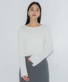 スリットスリーブクロップドニット　PUBLIC TOKYO