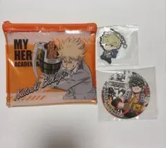 僕のヒーローアカデミア　爆豪勝己　ポーチ　缶バッジ　ラバスト　3点セット