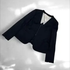 a1 自由区 ノーカラージャケット ネイビー サイズ40 シンプルのサムネイル