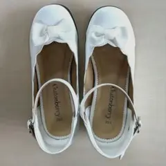 女の子　フォーマル　白シューズ　20cm