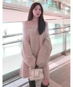 【美品】オフショルニットミニワンピース FRAY I.D