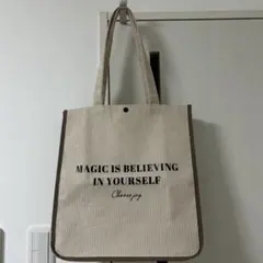 コーデュロイトートバッグ　ベージュ