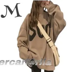 【新品 】トレーナー M カーキ オーバーサイズ 体型カバー ゆったり 薄手