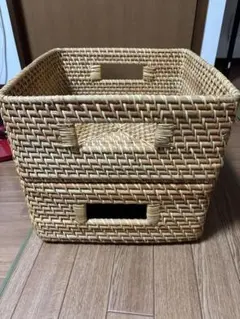 無印良品 重なるラタン角型バスケット・中 2個セット