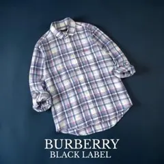 美品BURBERRY BLACKLABEL正規品 リネンシャツ 長袖 バーバリー
