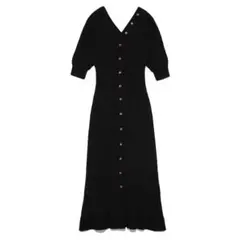 定価12,100円【snidel】フロントボタンニットワンピース黒