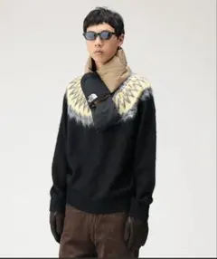BEAMS リラックスフィット 5ゲージ ノルディック シャギー ニット