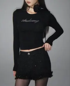 andwang tweed classic mini pants アンドワン