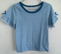 ストライプフリルTシャツ 120cm