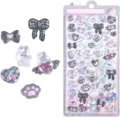 【正規品】ボンボンドロップシール しろくろぼんぼん うさぎ リボン ボンドロ