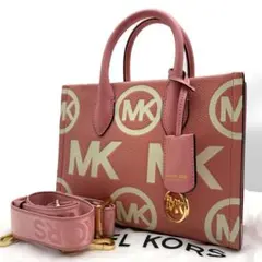 美品 マイケルコース ミレラ ショルダーバッグ 2way ピンク チャーム