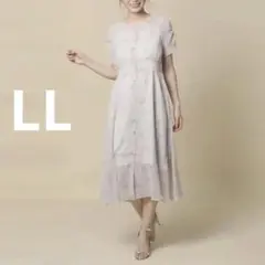 【新品未使用】ローズティアラ　小花模様のシフォンワンピース　定価25,300円