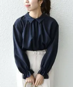 新品タグ付きSHIPS any洗濯機可能プチ カラー フレンチ シャツ ブラウス