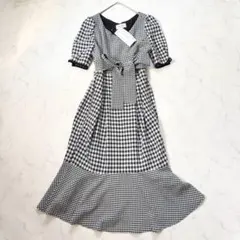 完売品】ルレーヴヴァニレ ドット柄 フロントファスナー 袖リボン