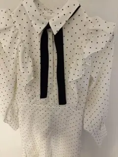 即日発送可能 SNIDEL ホワイトドットリボンワンピース サイズ0