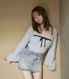 andmary 正規品 Natalie ribbon set gray