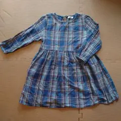 PAIRMANON ペアマノン ワンピース 130cm 青 チェック 女の子 秋
