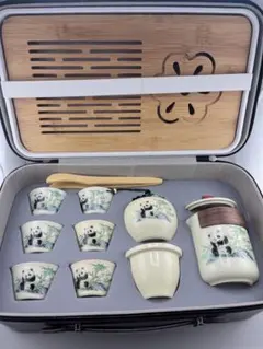 パンダデザイン　中国茶器セット　収納ケース付き