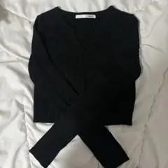 by muni:r デイリーVネックスリットクロップドTシャツ