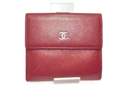 CHANEL キャビアスキン 三つ折り財布 レッドのサムネイル