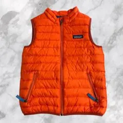 【Patagonia】最終値下げ　5Tサイズ　オレンジ ダウンベスト ナイロン製