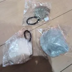 ファー素材 ヘアゴム ファーキーホルダー3個セット