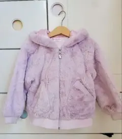 mezzo piano 薄紫色 ファー ジャケット フード付き