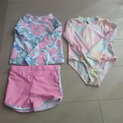 ベビー水着セット 花柄 タイダイ柄