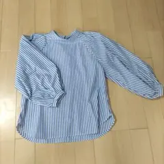 新品　オペークドットクリップ　ストライプ 長袖ブラウス